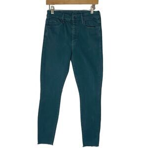 Mother High Wasted Looker Ankle Fray Jeans Birds Of A Feather Size 28